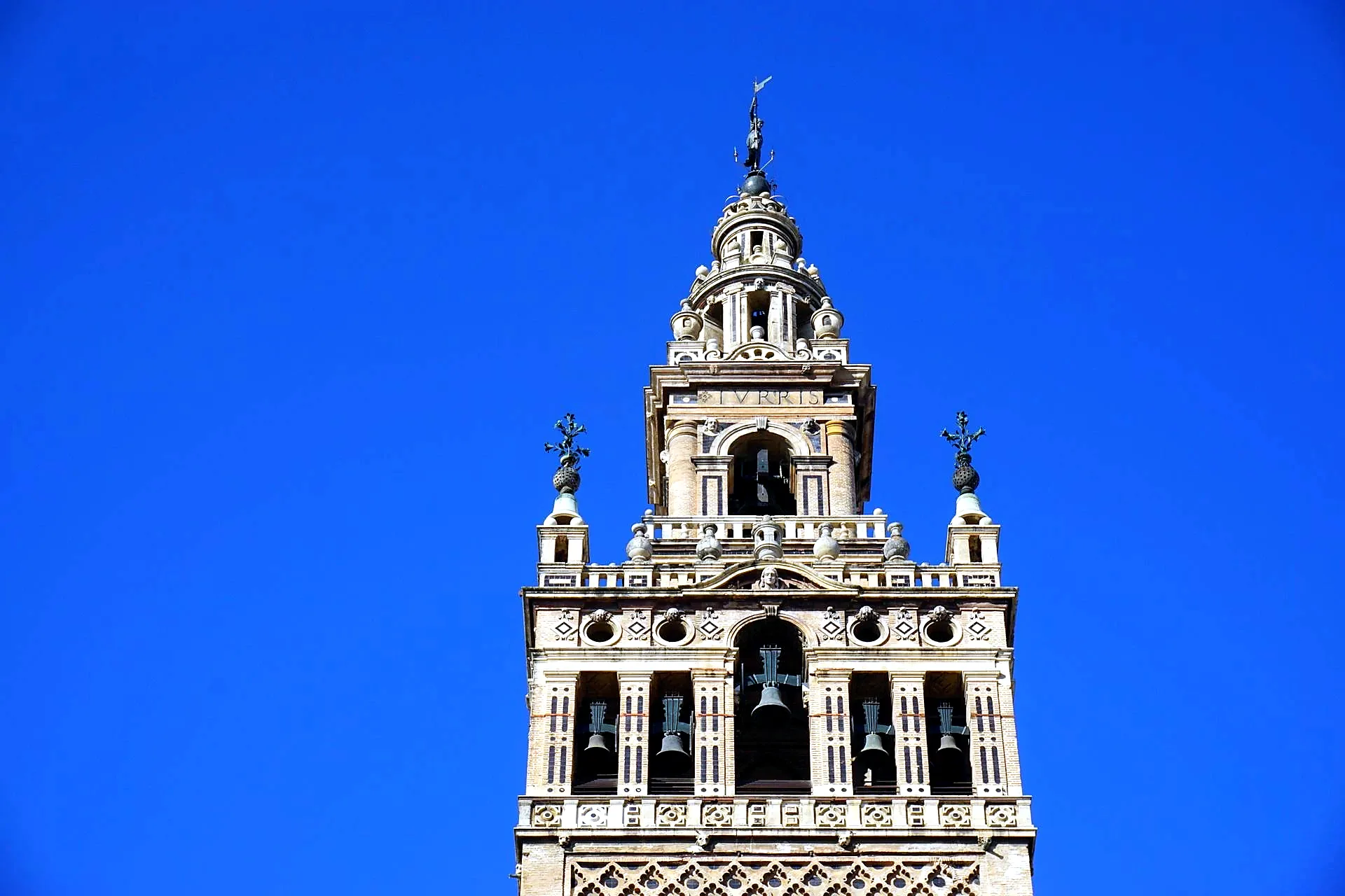 Almohad sebka decoration on the base of the Giralda tower - The Giralda Tower