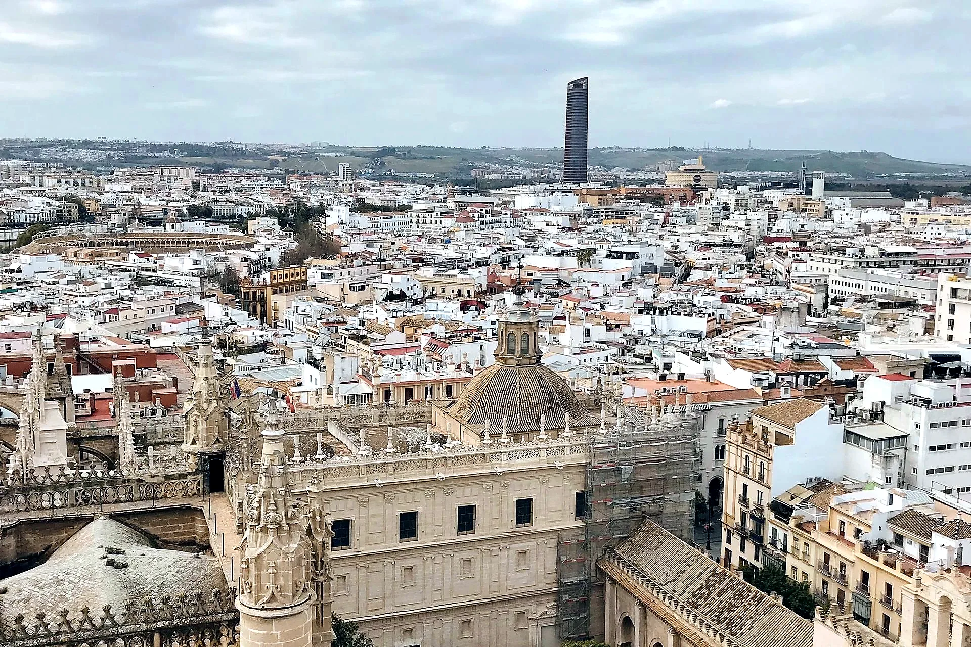 Panoramic view over Seville from the top of the Giralda tower