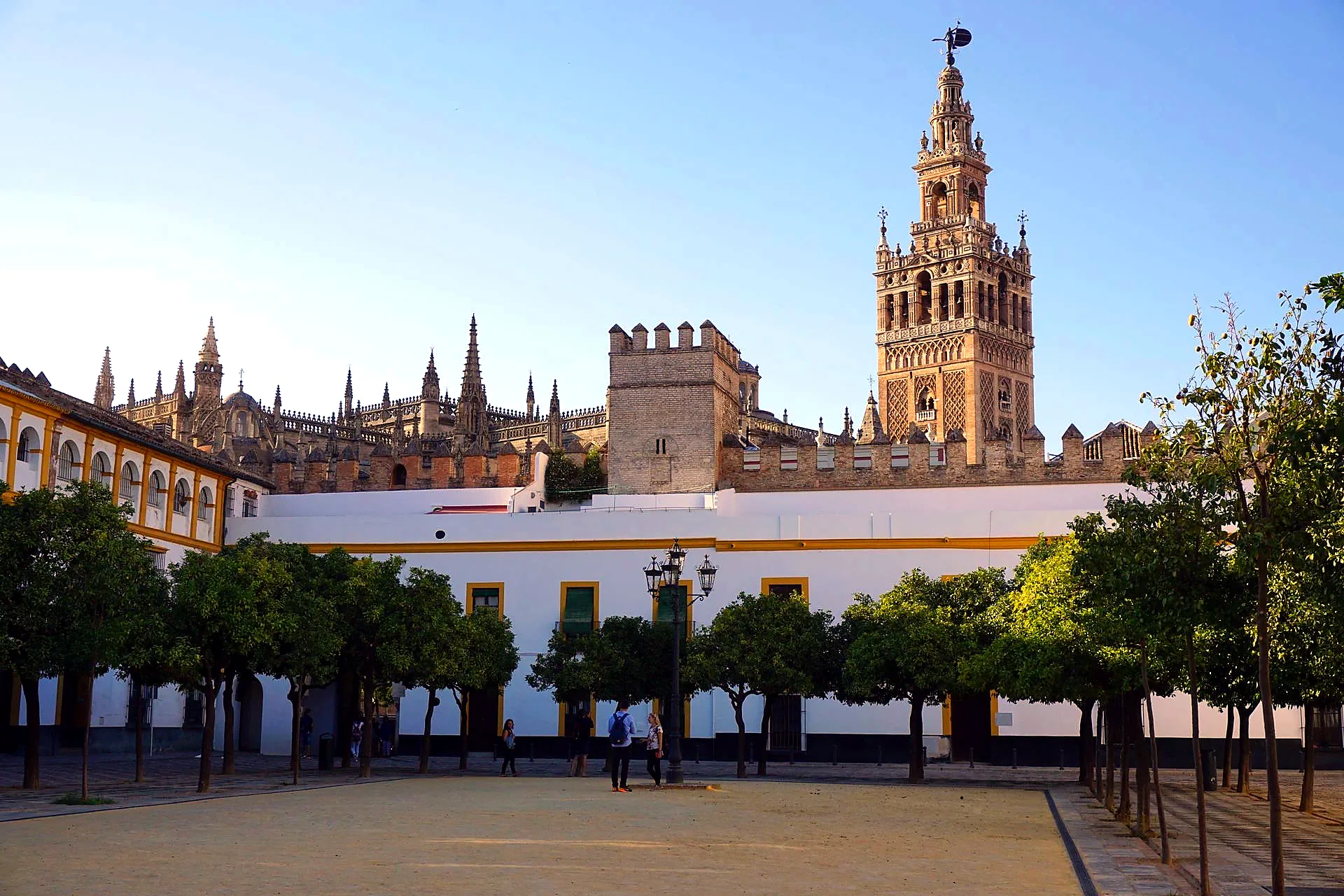 Plaza Virgen de los Reyes at the entrance to Seville Cathedral