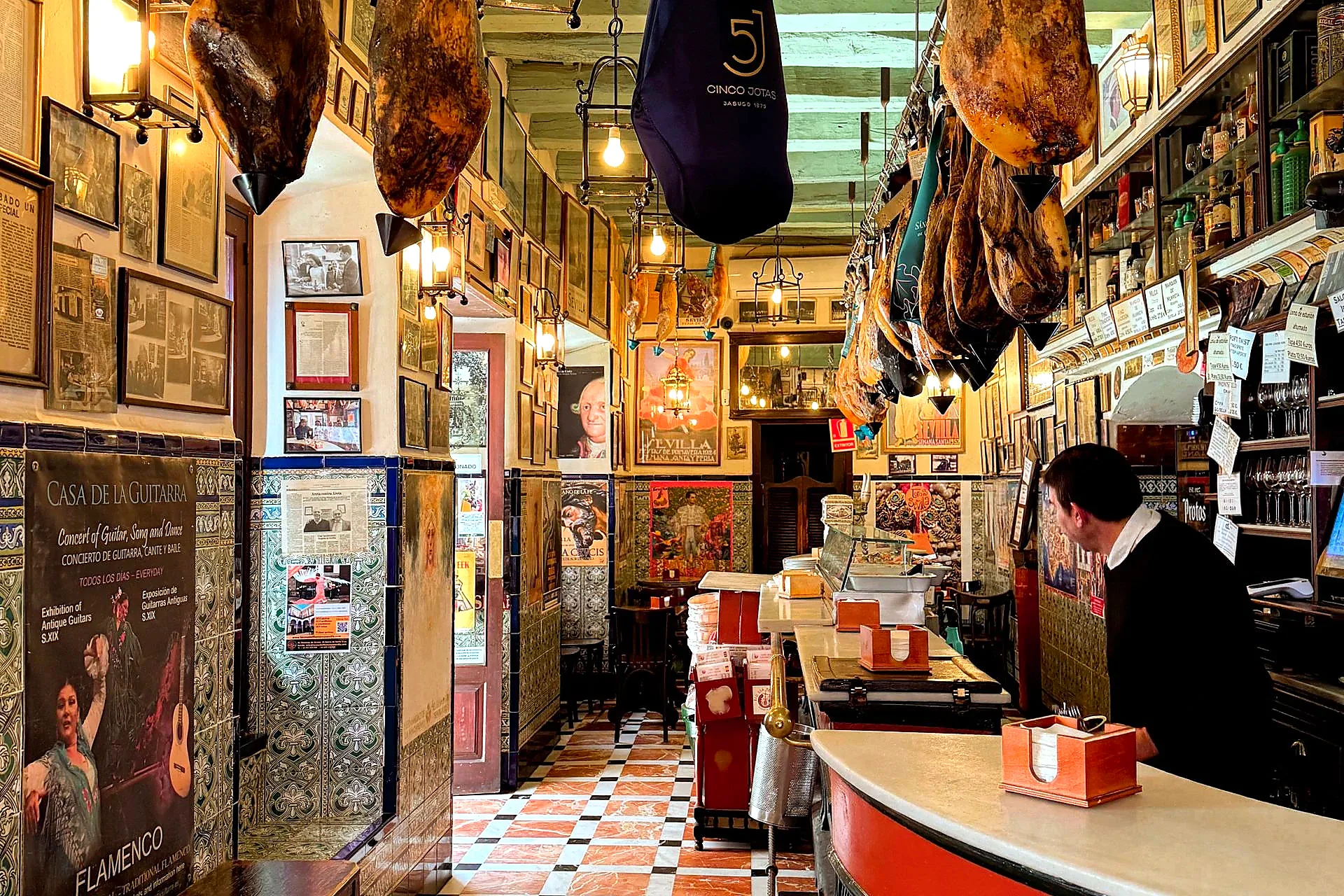 Tapas bar tiled interior Triana Seville