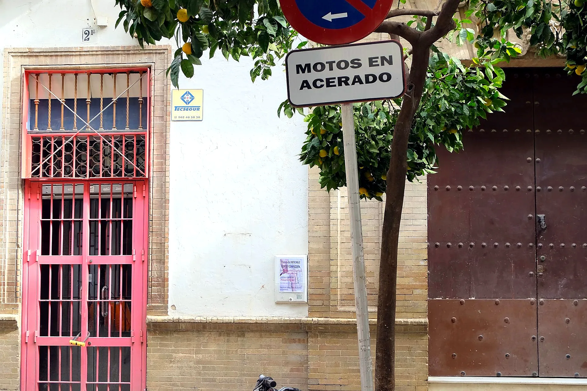 Cyclists stopping at a Seville landmark on a guided bike tour