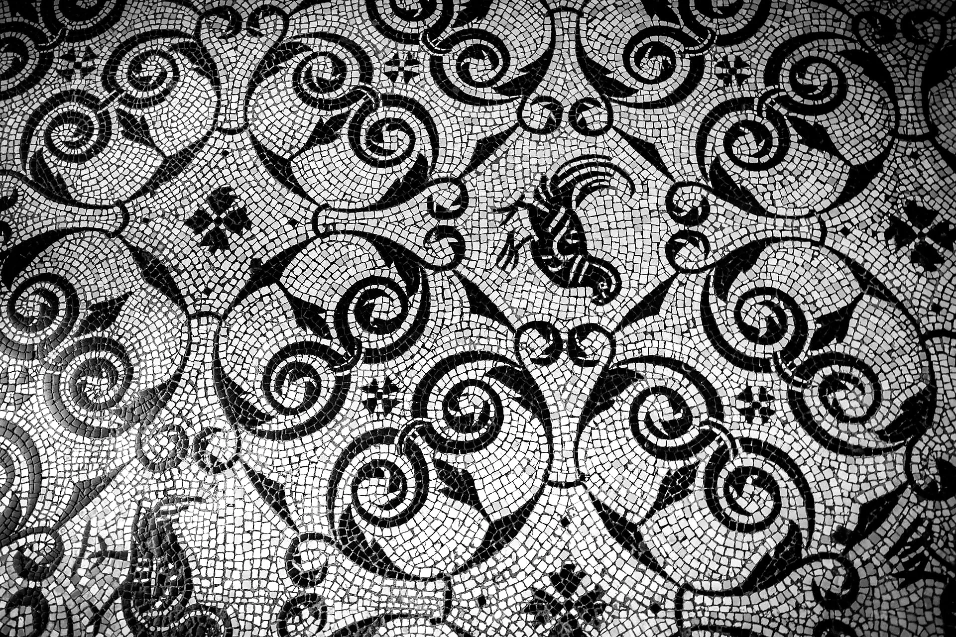 Roman mosaic with ancient ruins near Seville